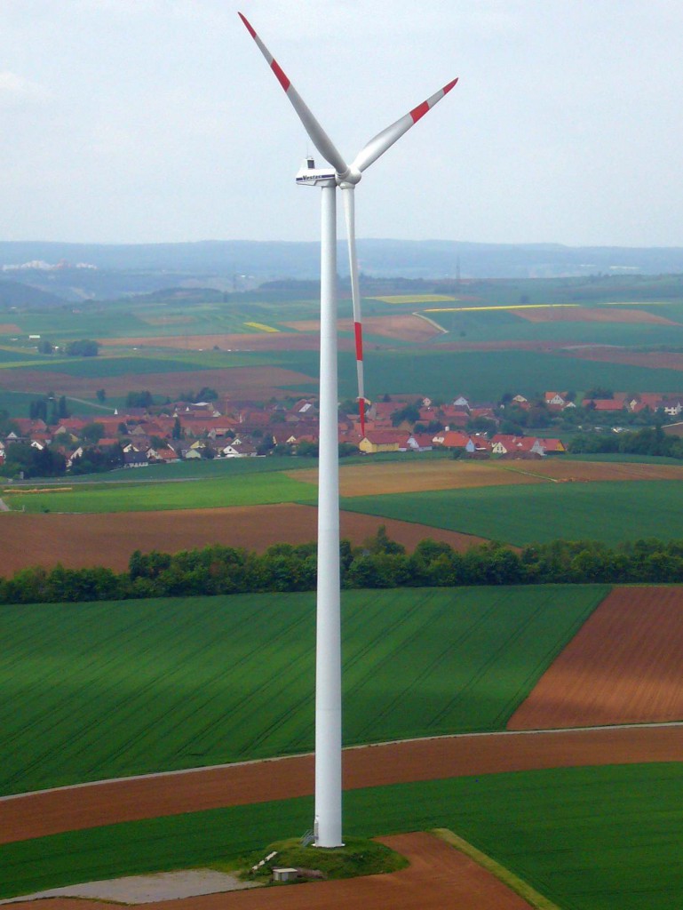 Windkraftanlage im Windpark Buchbrunn